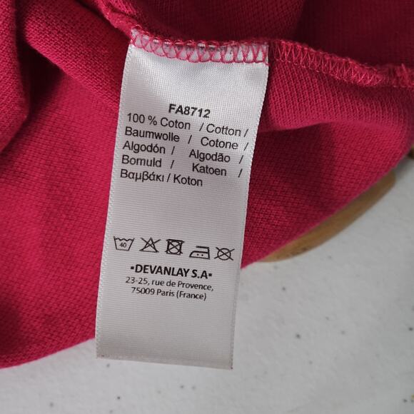 Lacoste Men's Slim Fit Vintage Polo Size 8 Short Sleeve Button Pink 100% Cotton - Picture 5 of 6